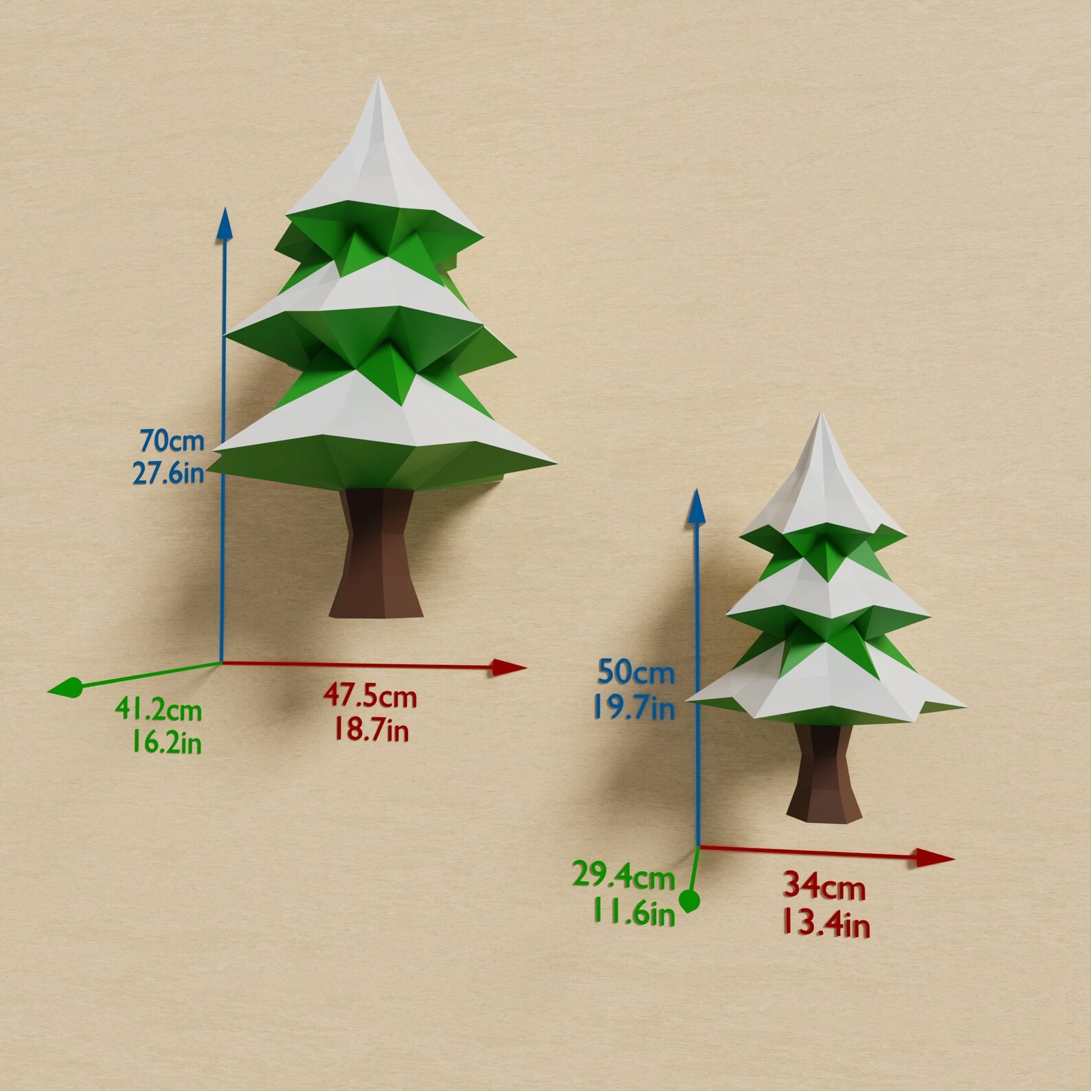 Christmas Tree Papercraft 3D DIY low poly paper crafts Plantilla de ...