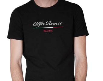 Alfa Romeo T-shirt Fans Enthusiasts 100% Premium Cotton Sport Racing Replica Automotive Performance Gift Idea for Men