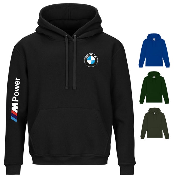 Felpa con Cappuccio Uomo Donna Motorsport BMW Motorrad con Tascone a Marsupio Sport Racing Invernale Autunno Inverno Automotive Idea Regalo