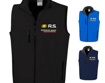 Veste sans manches Veste Softshell Homme Renault Sport RS Tuning Coupe-vent Etanche Sport Course Hiver Automne Hiver Automobile