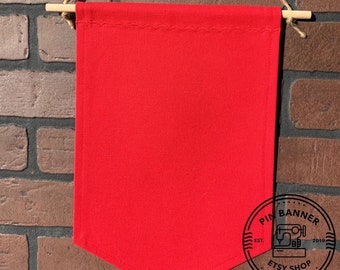 Large Red Canvas Banner Blank Canvas Banner, Wall Banner To Collect Enamel Pins From Journeys And Trips Around The World