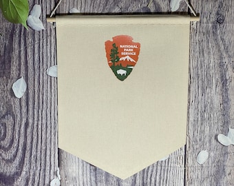 National Parks Pin Banner / Custom National Parks Banner/ National Parks Pin Pennant/ Enamel Pin Banner/ Canvas Banner National Parks