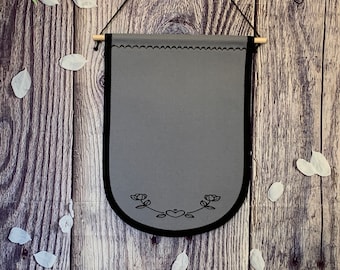 Large Pin Display With Beautiful Embroidery On The Bottom And Contrasting Double Fold Taped Edges, Wall Banner, Enamel Pin Board Storage