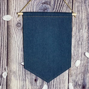 Large Denim Blank Canvas Banner, Wall Banner To Collect Badges And Patches From Boy Scout Journeys And Trips Around The World