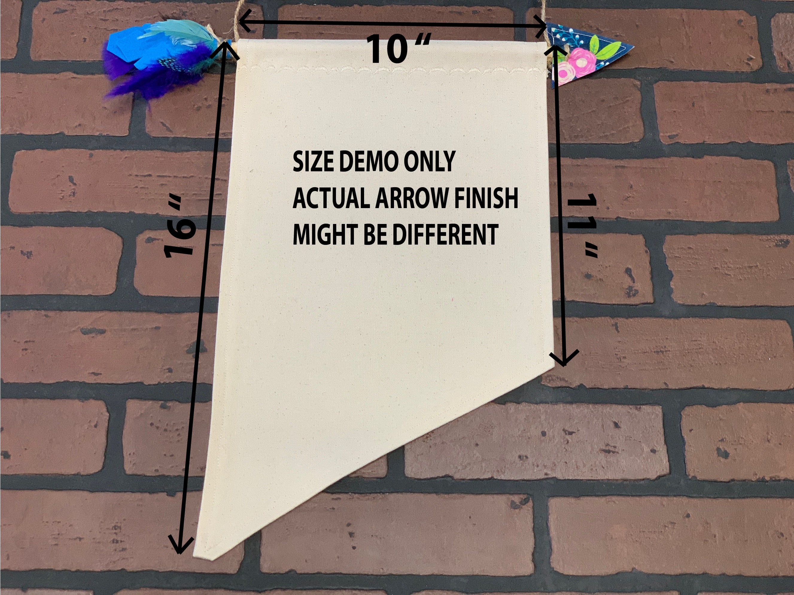 Large Blank Canvas Banner With Custom Handmade Arrow Unique Pin Display