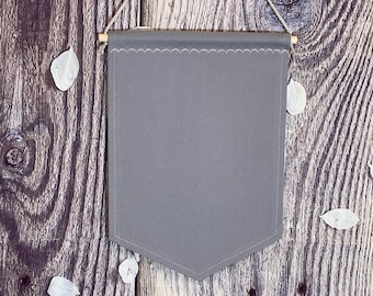 Large Gray Blank Canvas Banner, Wall Banner To Collect Badges And Patches From Boy Scout Journeys And Trips Around The World
