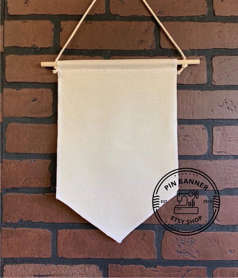 Large blank canvas banner enamel pin banner pin banner pin pennant classic shape pin banner 
