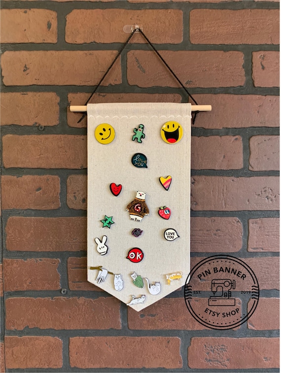 Natural Blank Canvas Banner Wall Banner To Collect Badges And Etsy