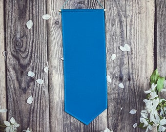 Turquoise Blue Canvas Banner, Pin Display In Turquoise, Enamel Pin Holder, Canvas Pin Pennant, Canvas Banner, Lapel Pin Holder