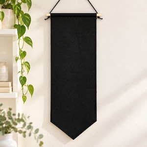 Geen achterkant, hoge zwarte canvas speldenbanner, blanco handgemaakte emaille speldenhouder