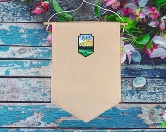 Yosemite National Park Pin Banner/ Custom Yosemite Park Banner/ National Parks Pin Pennant/ Enamel Pin Banner/ Canvas Banner National Parks
