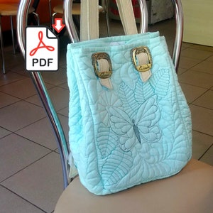 Drawstring quilted design backpack PDF pattern sewing Tutorial