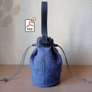 stitching drawstring bag pattern DIY tutorial