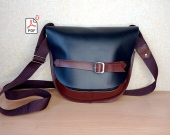 Leder Crossbody Bag PDF Schnittmuster: Gate Bag DIY (8x3.5x9 ")