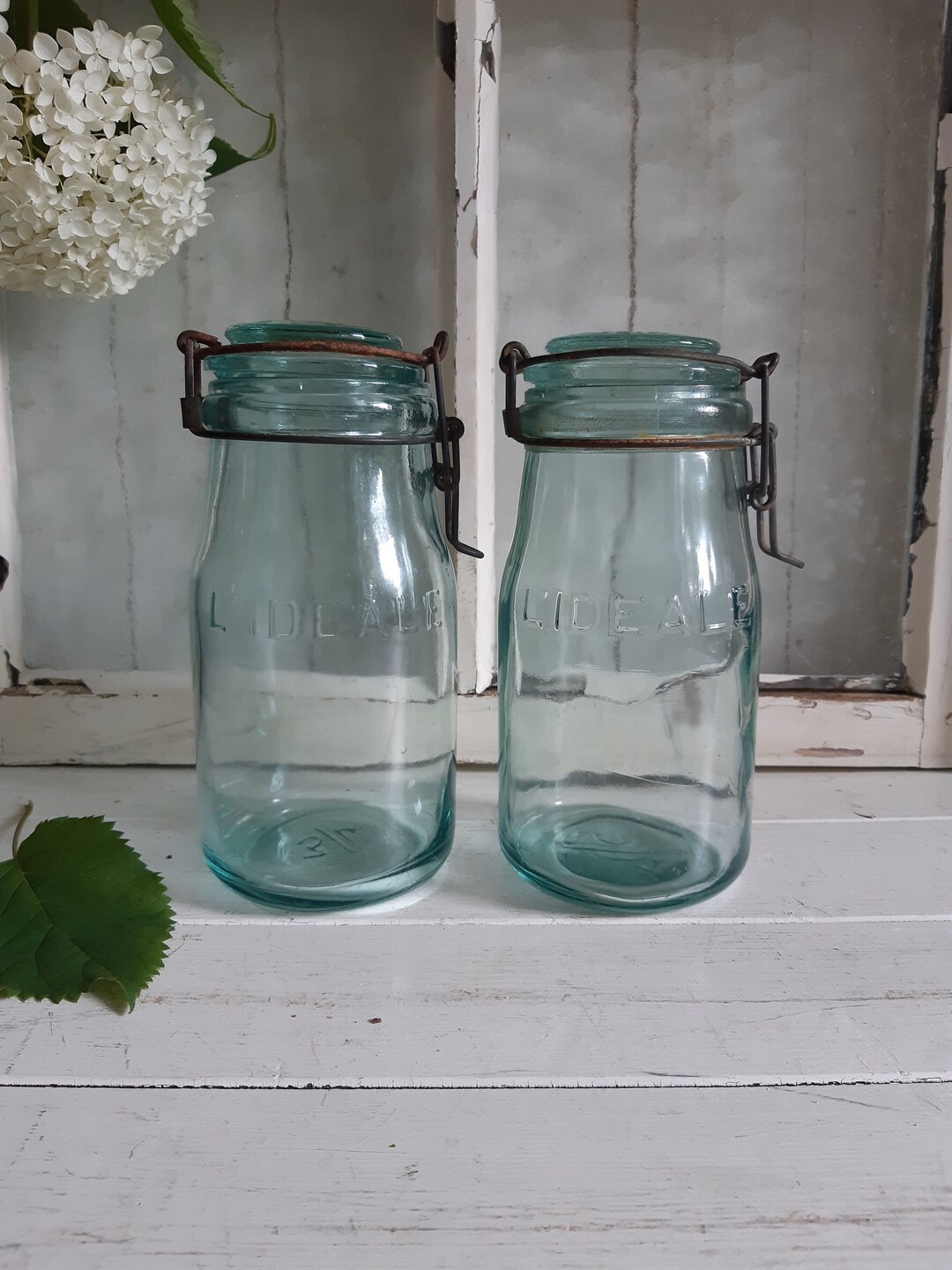 Old French Glass Canning Jar / Mason Jar With Bracket From Etsy