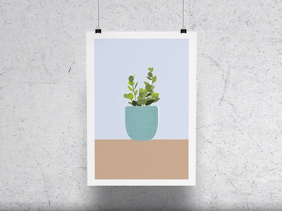 Money Plant Print Colourful House Plant Print - 