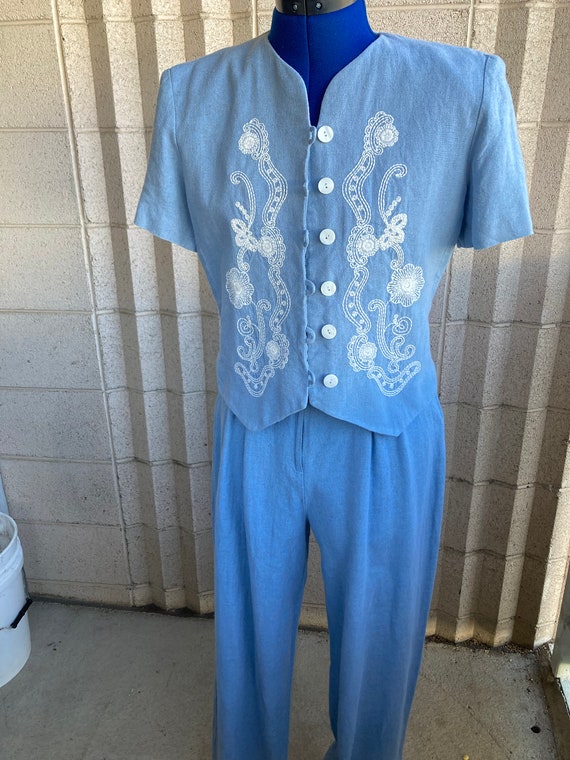 80's 90's Cotton Pantsuit - image 7