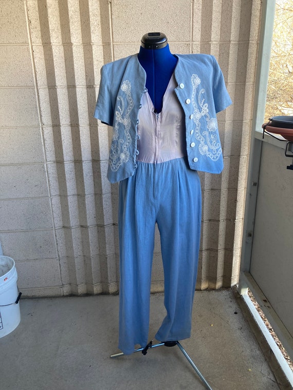 80's 90's Cotton Pantsuit - image 5