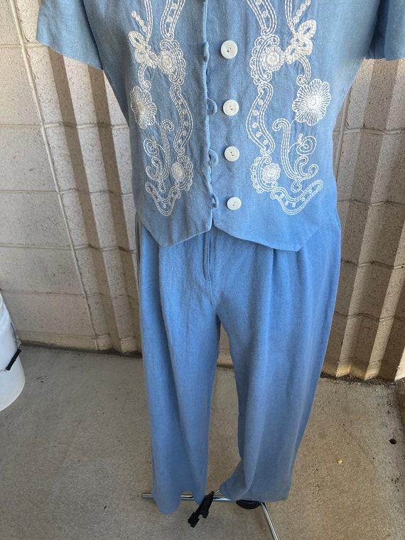 80's 90's Cotton Pantsuit - image 2