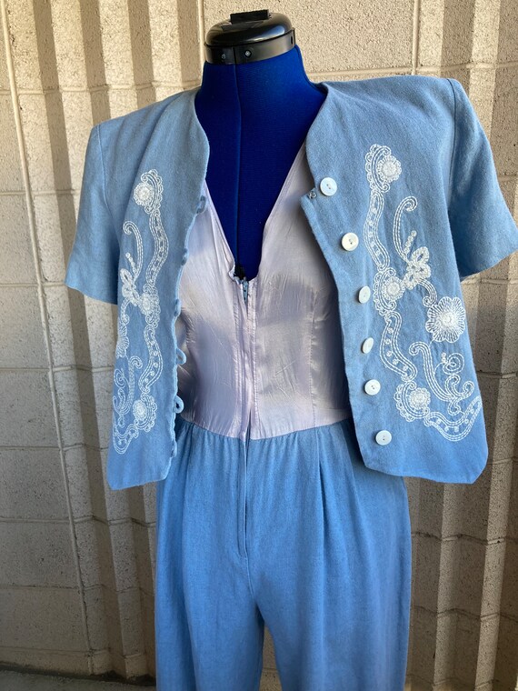 80's 90's Cotton Pantsuit - image 4