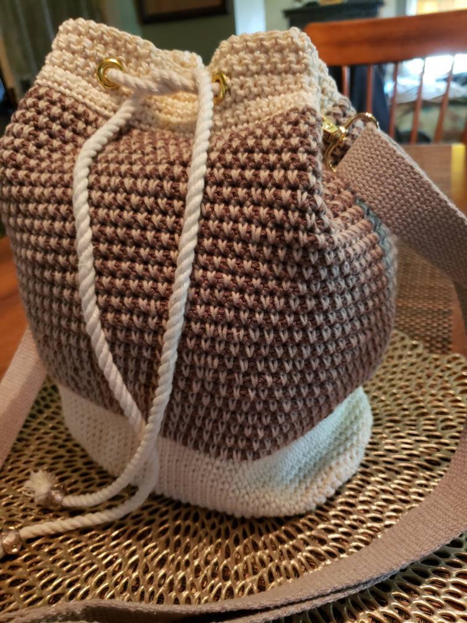 Crochet bucket bag Etsy
