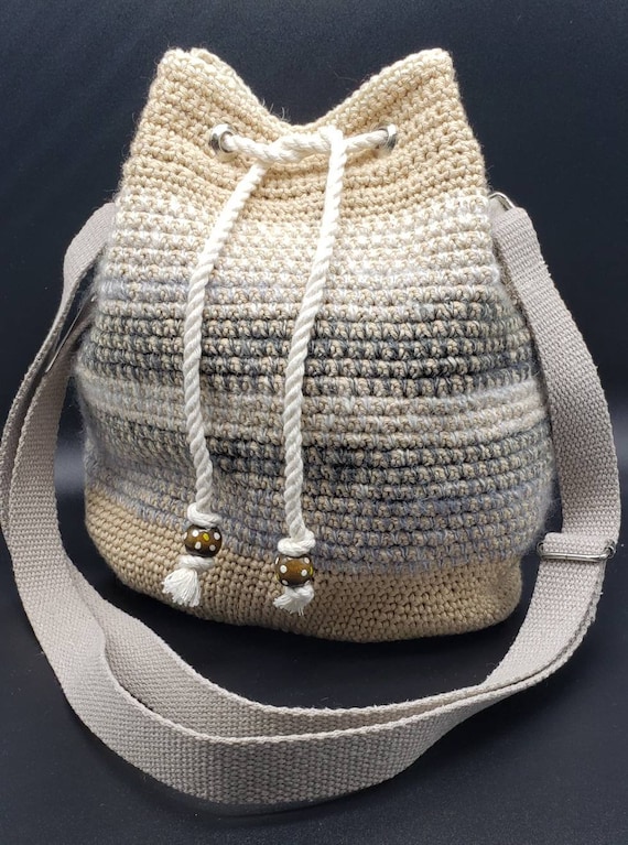 Mosaic bucket store bag crochet pattern