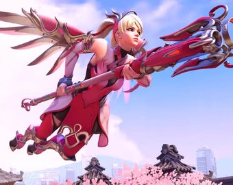 Pink  Mercy Staff (breast cancer skin version)