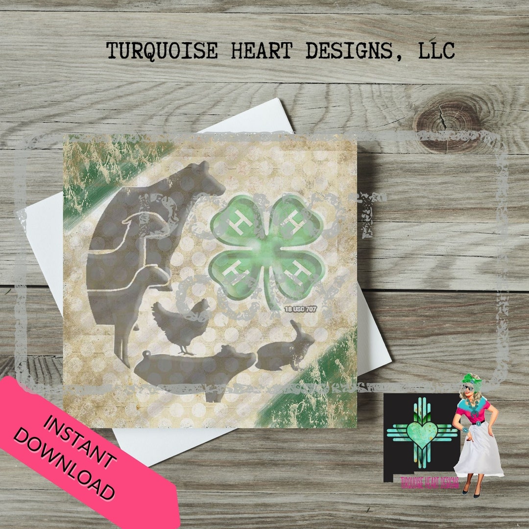 4H Scrapbook Digital Paper Printable, 4h Animals Scrapbooking Ephemera