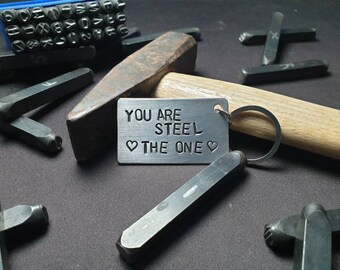 You Are Steel The One Christmas day Keychain Keyring Husband My love Gift Anniversary Christmas sale Boyfriend Girlfriend Dad