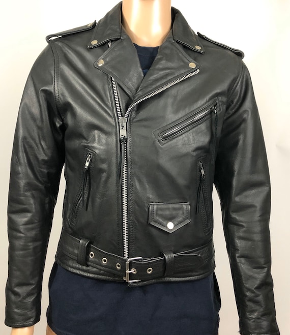 Vintage Leather Biker Jacket - Gem