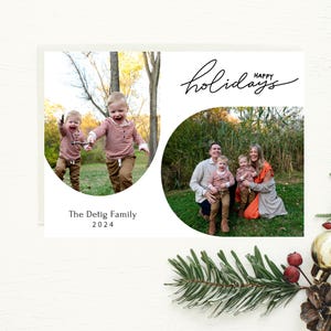 Photo Christmas Card Template, Arch Christmas Card, Boho Holiday Card, Minimalist Christmas Card, Merry Christmas, Editable Template
