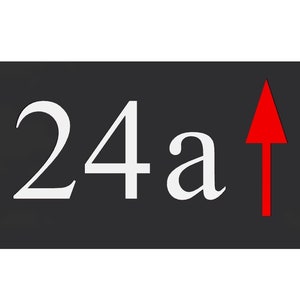 Acrylic House Number, Numbers, Sign, Signs, Inlaid Digits, With Directional Arrow Head, 1, 2, 3 or 4 digits, Slate Grey Colour / Matt Black image 6