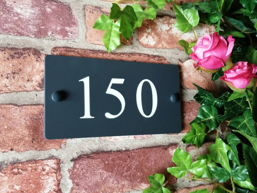 Modern Acrylic House Number Numbers Sign Inlaid Digits Etsy