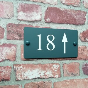 Acrylic House Number, Numbers, Sign, Signs, Inlaid Digits, With Directional Arrow Head, 1, 2, 3 or 4 digits, Slate Grey Colour / Matt Black image 9