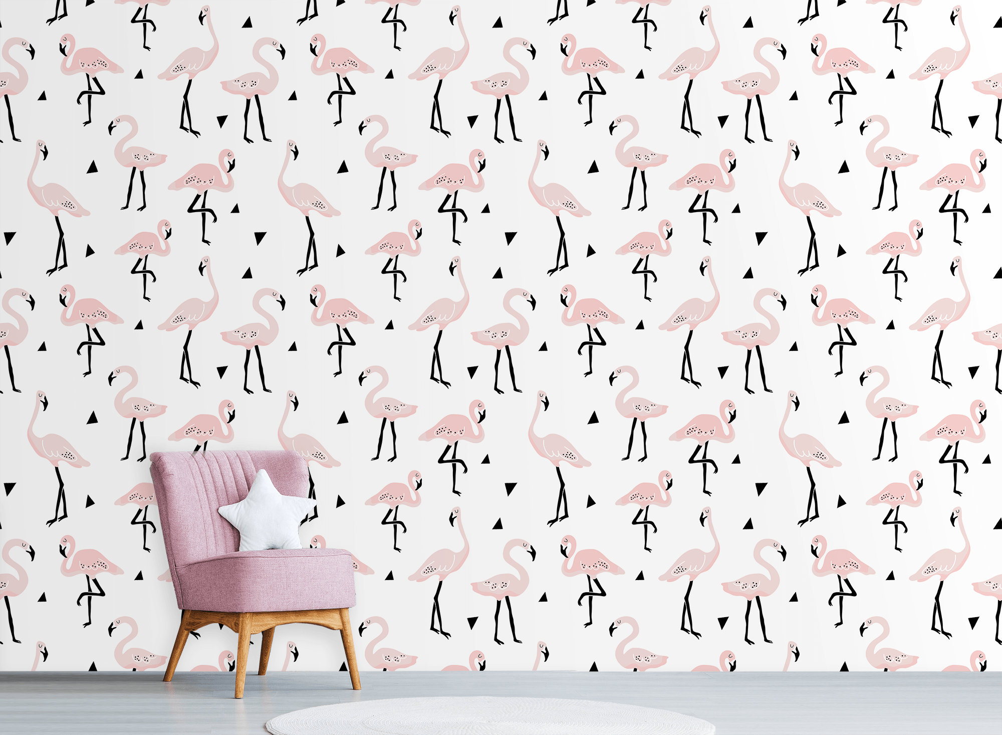 Flamingo Wallpaper for Nursery Peel and Stick Wall Mural Etsy