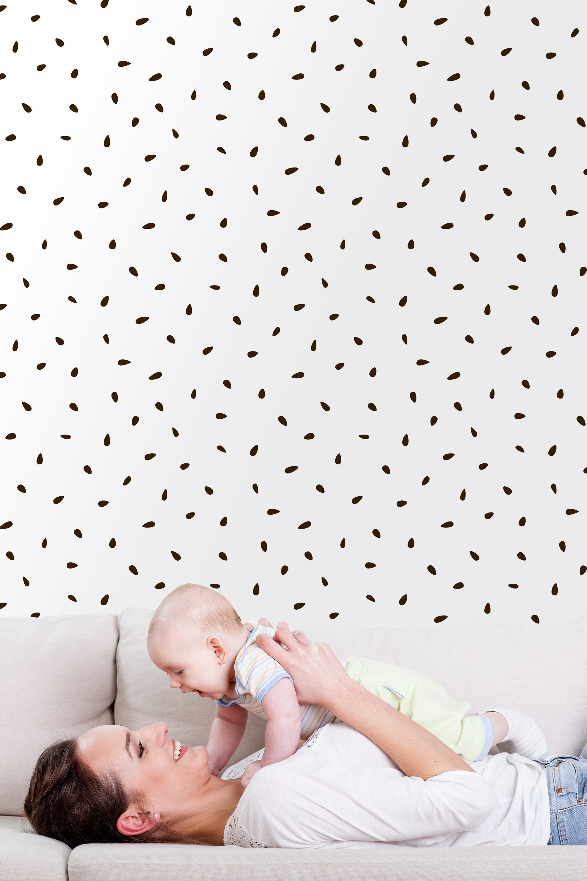 Minimalistic Nursery Wallpaper Abstract Seed Pattern on a | Etsy
