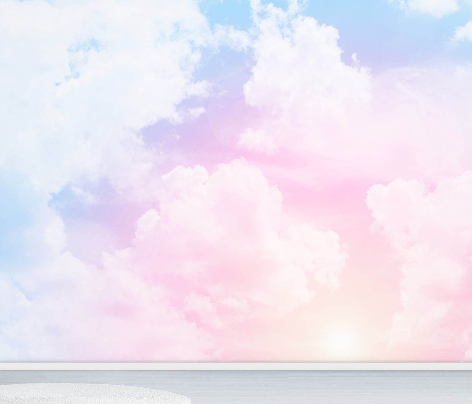 Cloud Removable Wallpaper Kids Room Wall Mural Abstract Pink Etsy