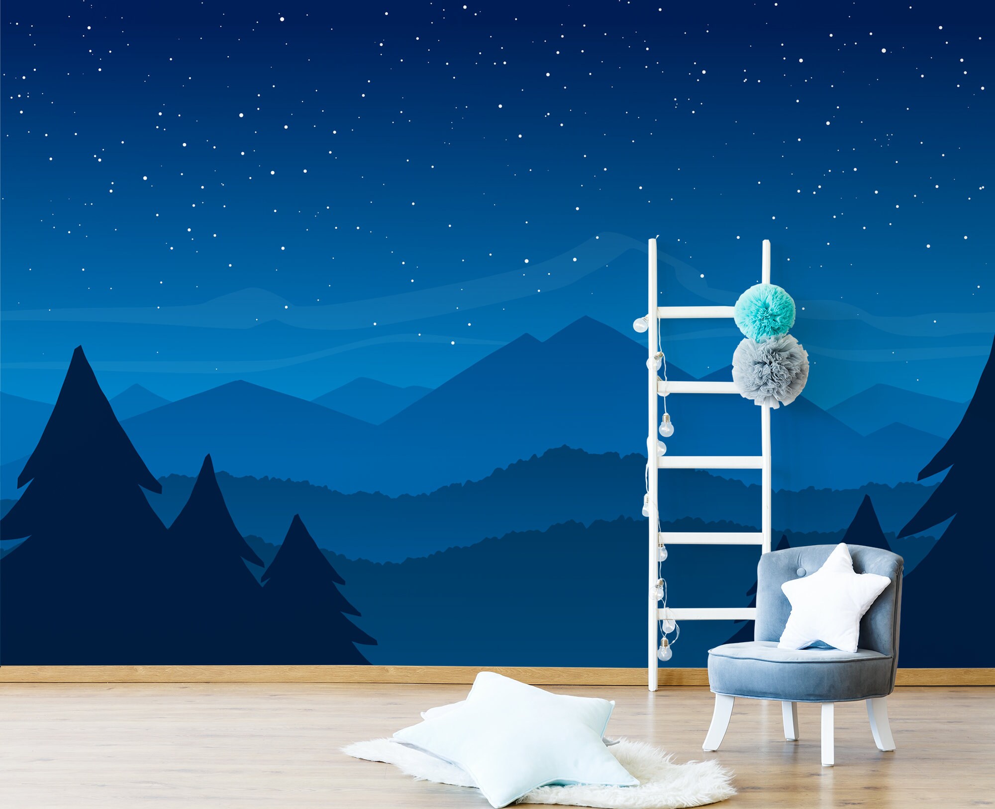 Night Sky Wallpaper Kids Wall Mural Peel and Stick | Etsy