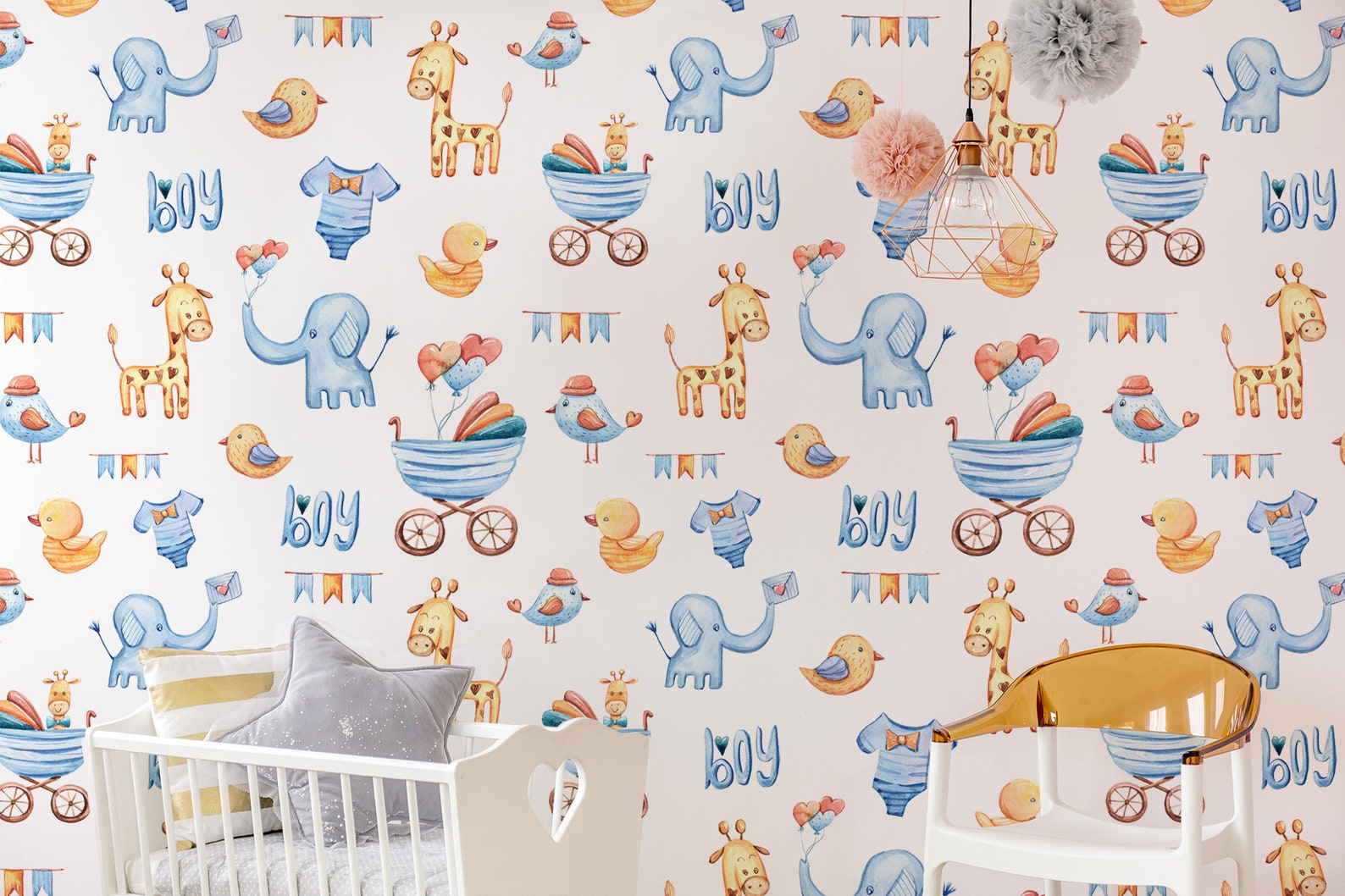 Watercolor Wallpaper for Nursery Self Adhesive Wall Sticker | Etsy