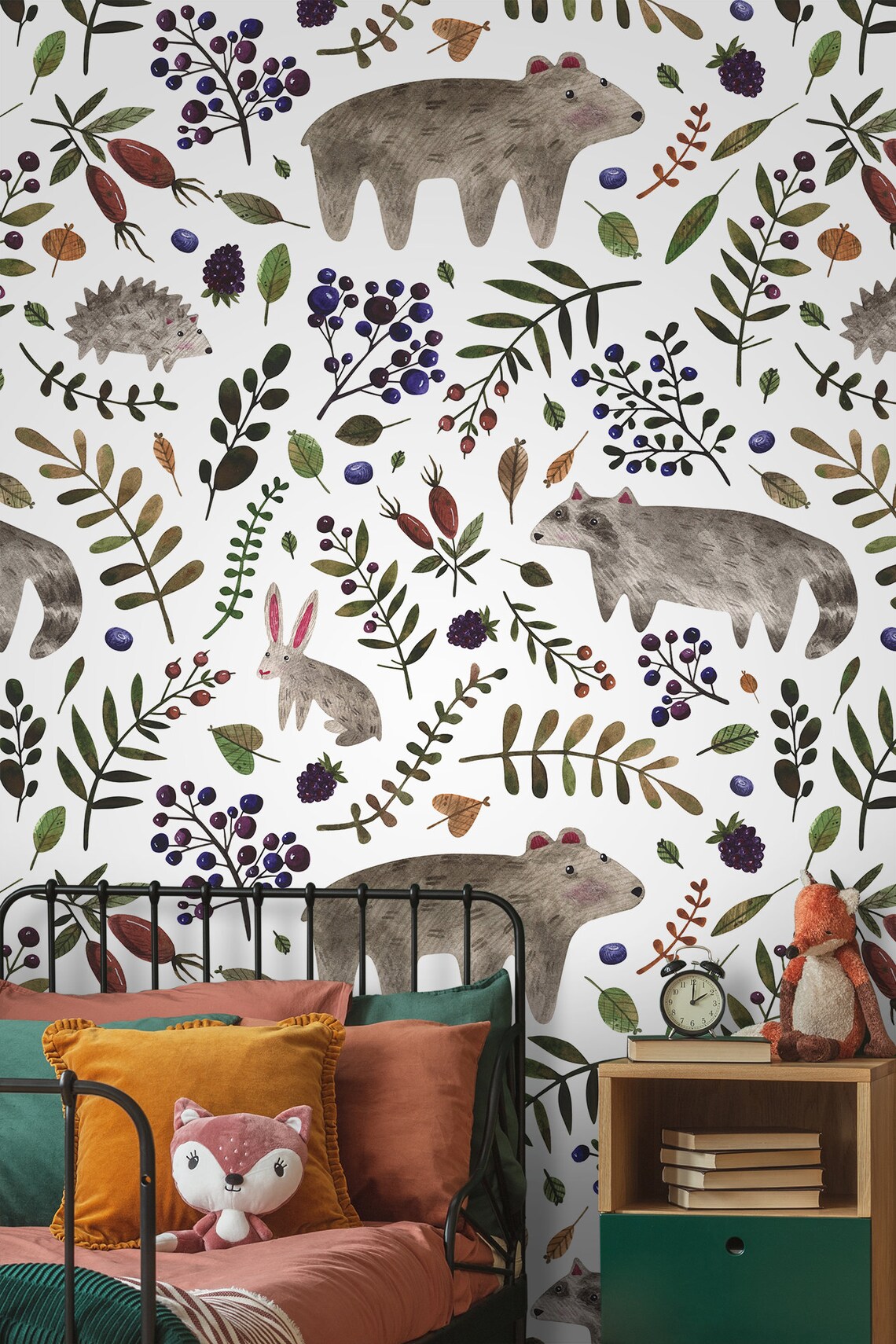 Woodland Wallpaper Kids Nursery Wallpaper Removable | Etsy