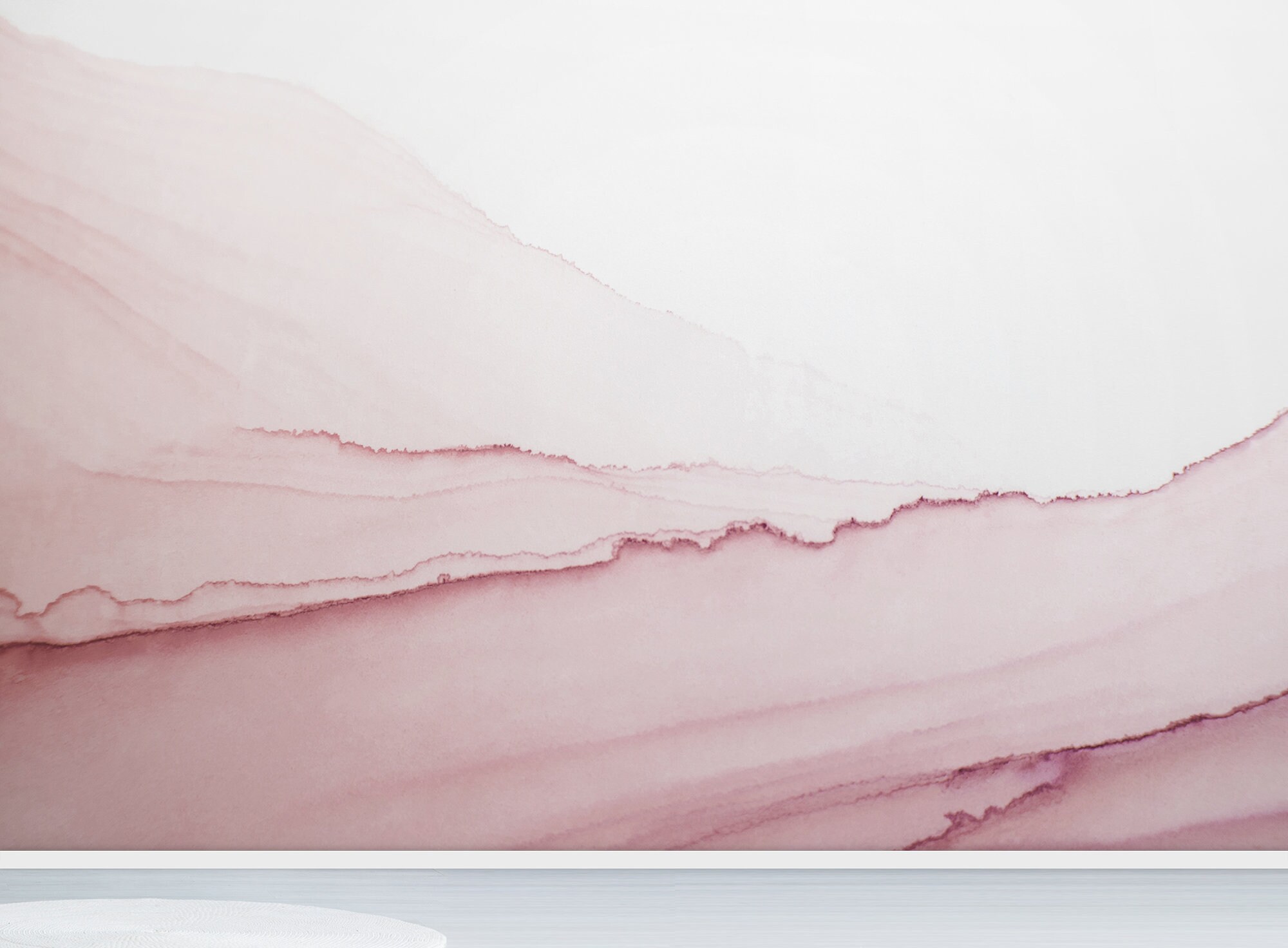 Watercolor Pink Marble Wall Mural, Peel and Stick Removable Wallpaper ...