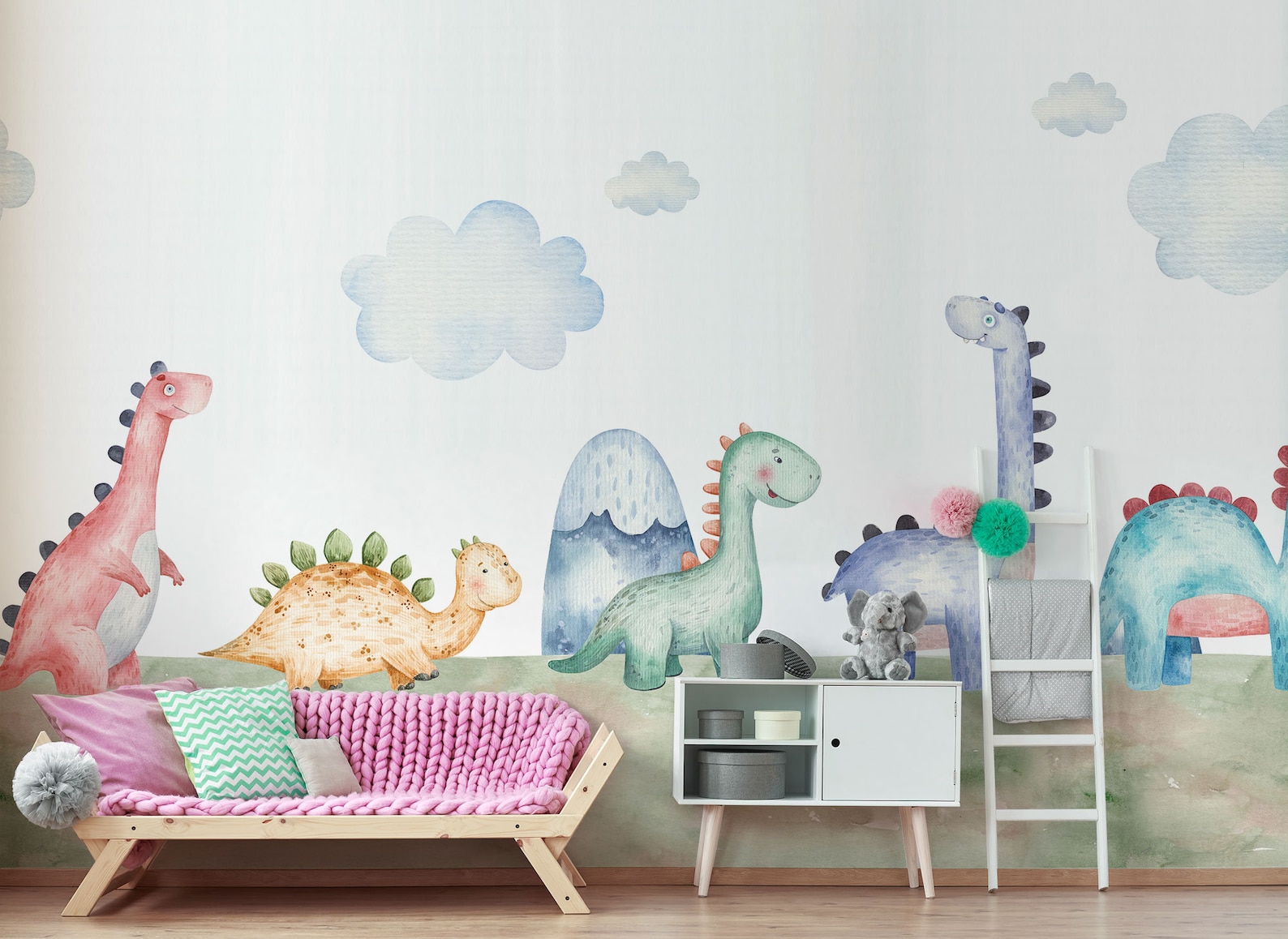 Dinosaurs Wall Mural for Kids Room Peel and Stick Self - Etsy