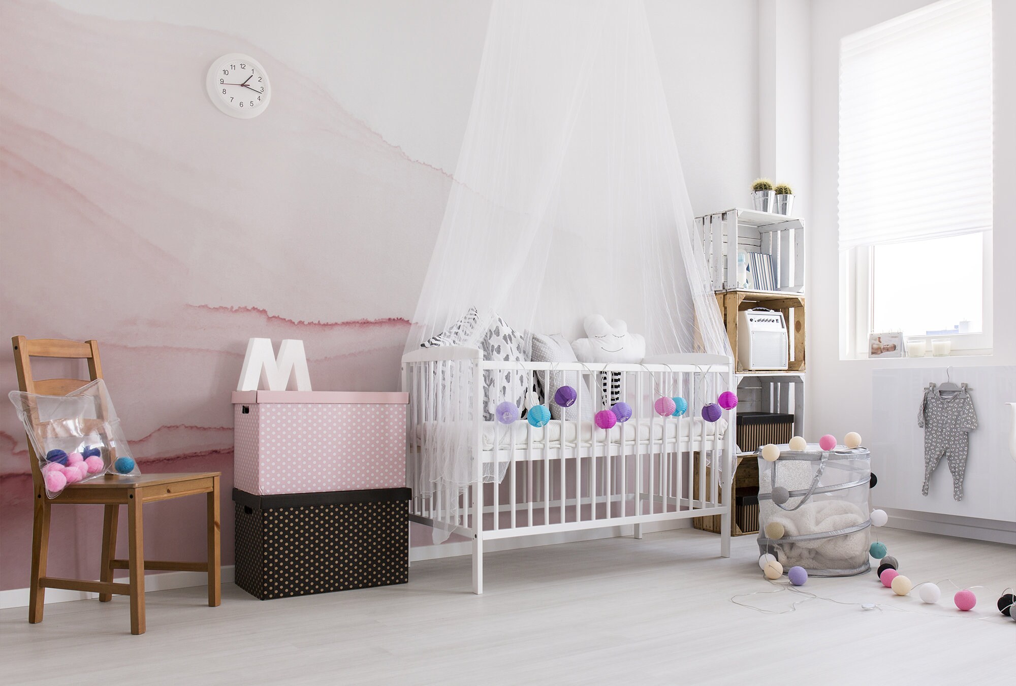Watercolor Pink Marble Wall Mural, Peel and Stick Removable Wallpaper ...
