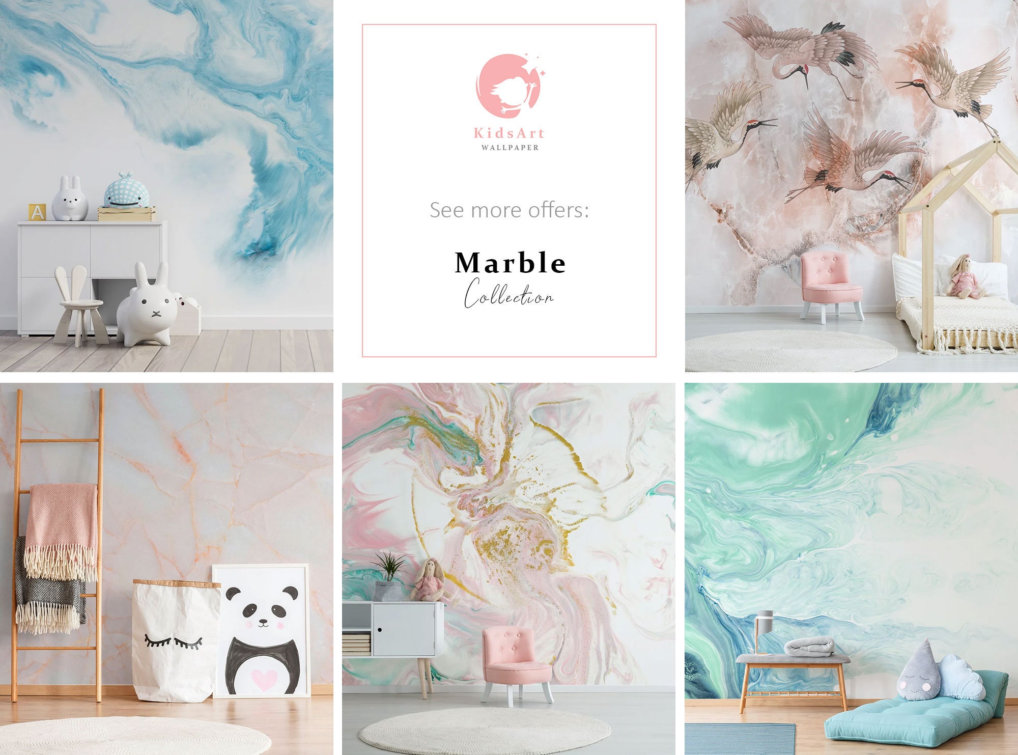 Lovely Flowers Nursery Wallpaper, Removable Wall Sticker, Cute