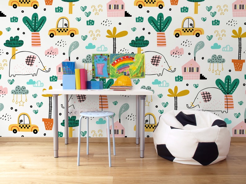 Baby Room Wallpaper Peel and Stick Wall Mural Kids Wall Etsy