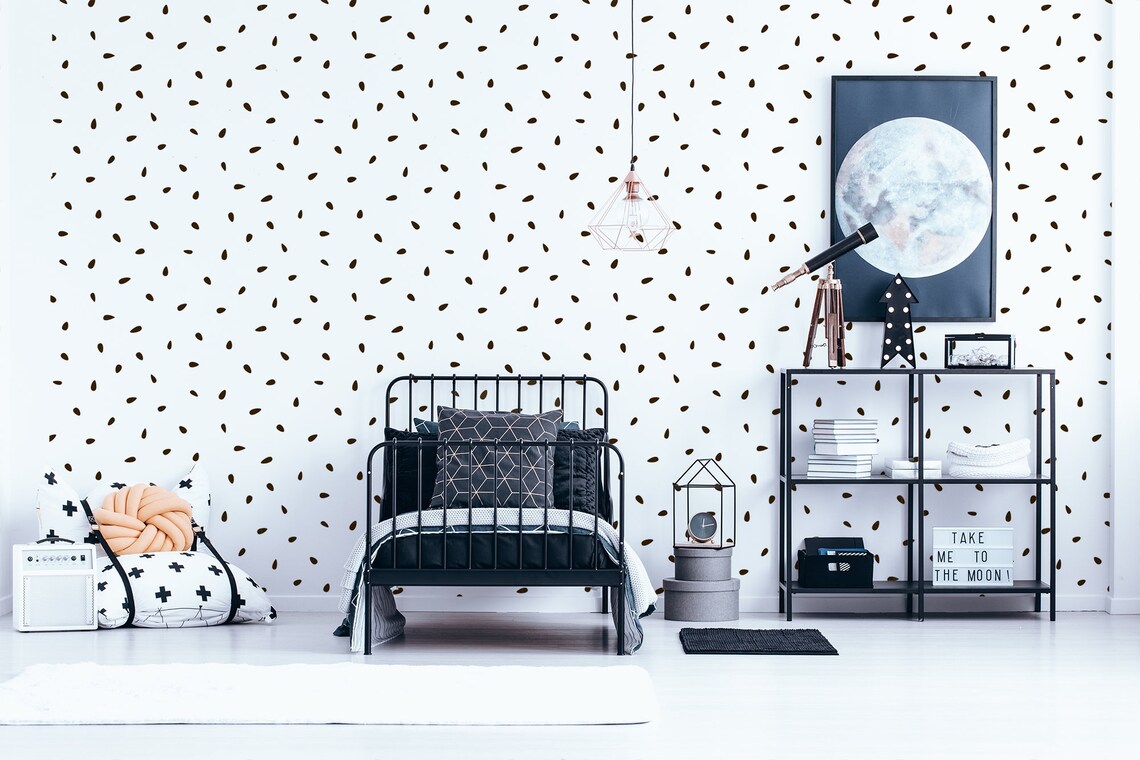 Minimalistic Nursery Wallpaper Abstract Seed Pattern on a | Etsy