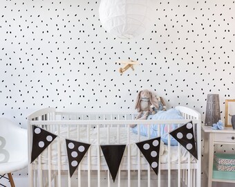 Abstract nursery wall mural, minimalistic pattern for kids room, peel and stick wallpaper mural, temporary removable wallpaper#