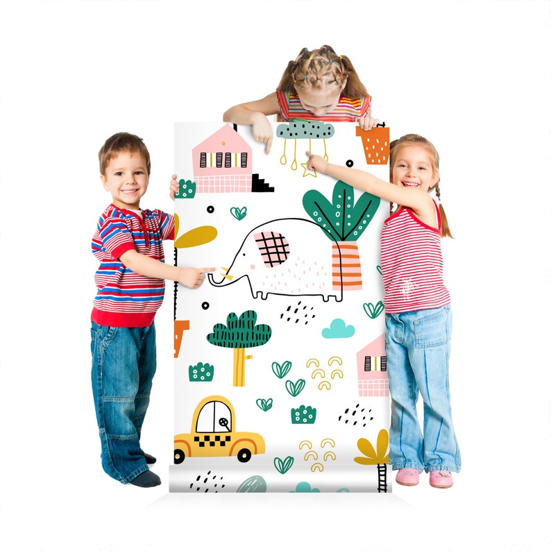 Baby Room Wallpaper Peel and Stick Wall Mural Kids Wall Etsy