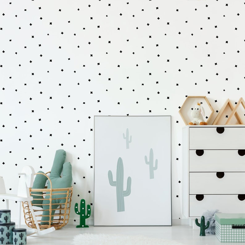 Removable Nursery Wallpaper, Peel and Stick Wall Mural With Abstract ...