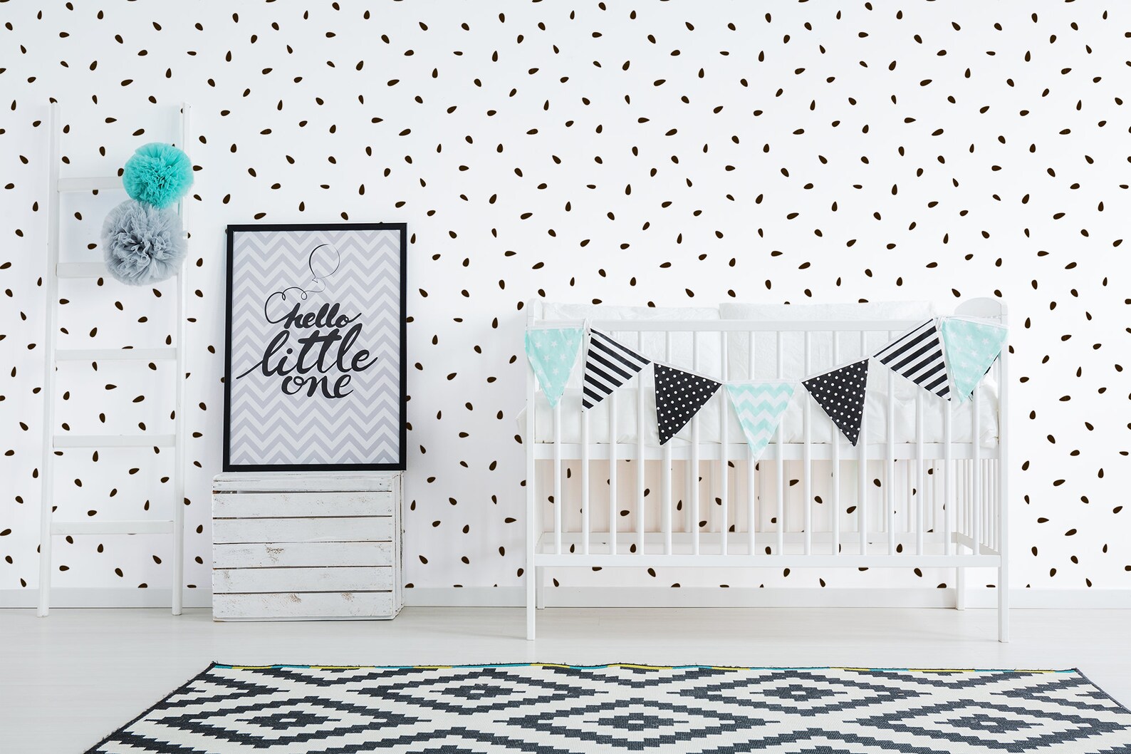 Minimalistic Nursery Wallpaper Abstract Seed Pattern on a | Etsy